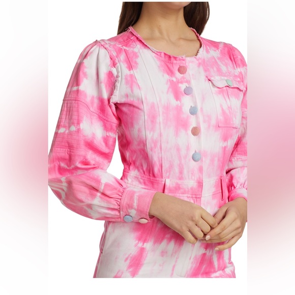 NWT LOVESHACKFANCY Sonoma Stretch Cotton Paca Tie Dye Jumpsuit Size 0 - Picture 7 of 9